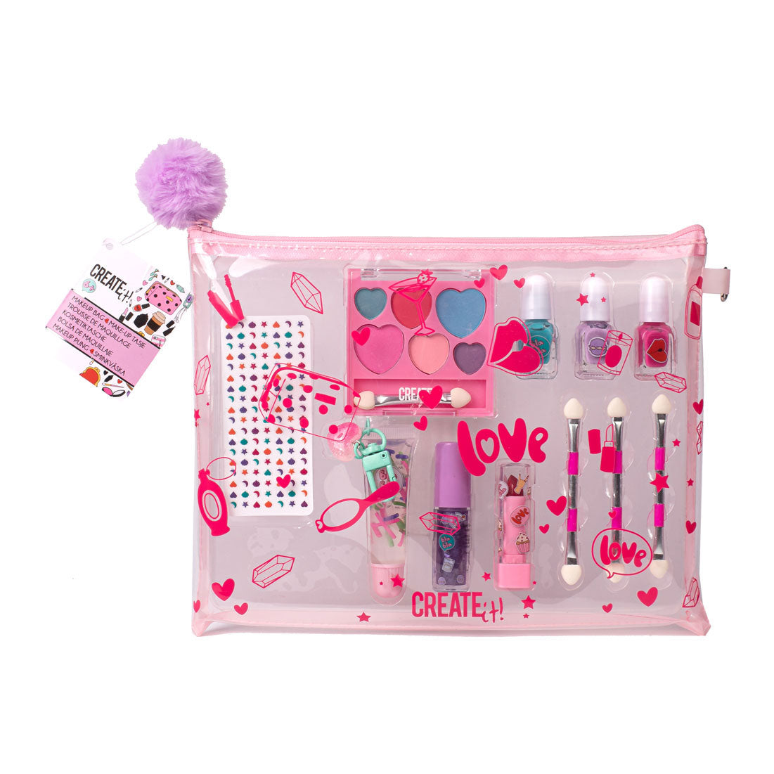 Erstelle es! Schönheits -Make -up -Tasche mit Inhalt