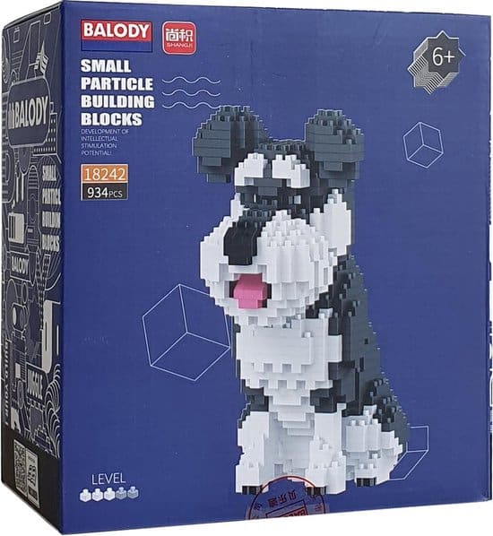 Balody Schnauzer Hund mit Nanoblocks Mini Lego Building Stones 934 Teile