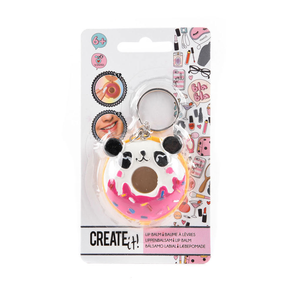 Erstellen Sie es! Schönheitsschlüsselring Donut mit Lippenbalsam