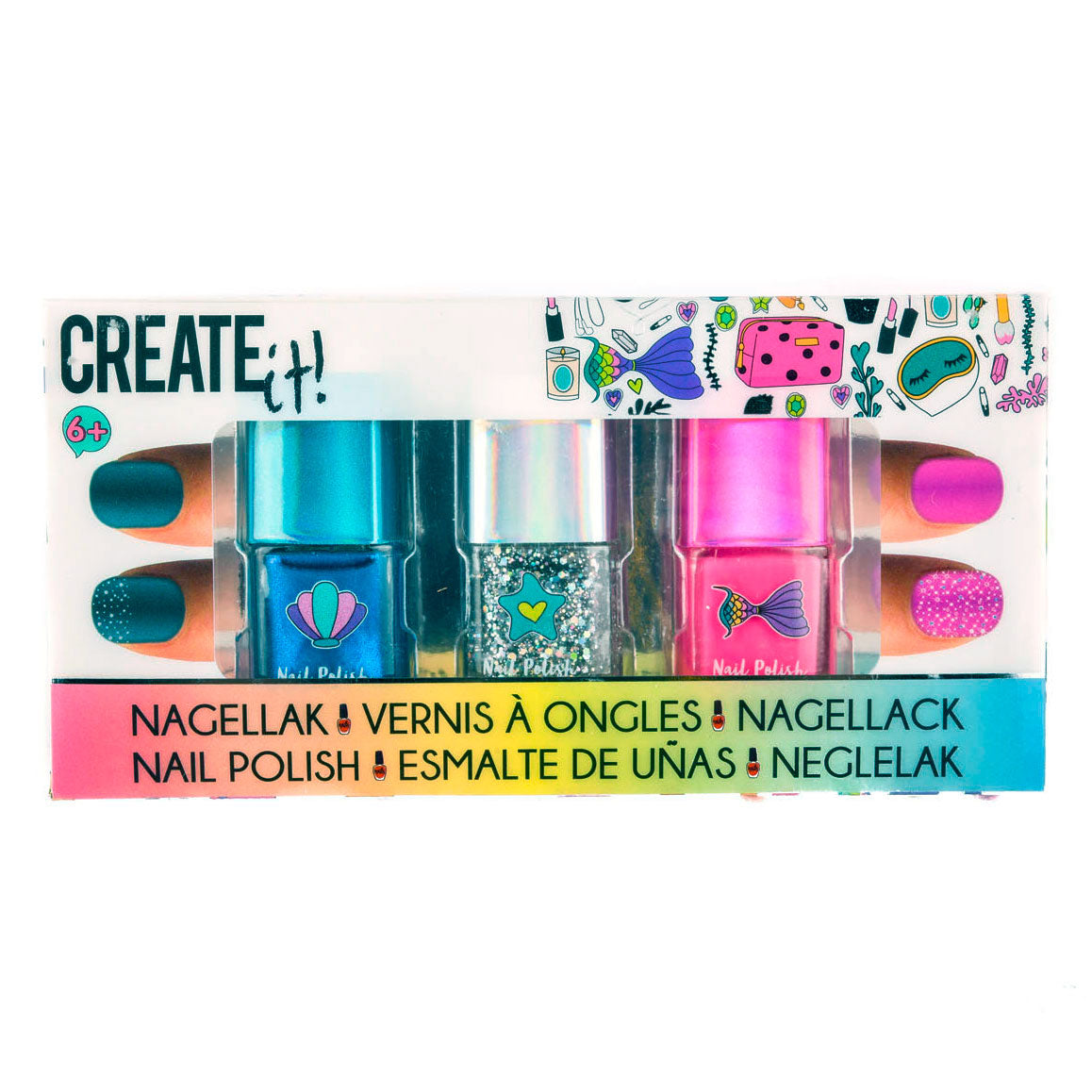 Erstellen Sie es! Schönheitsnagellack Glitter, 3st.