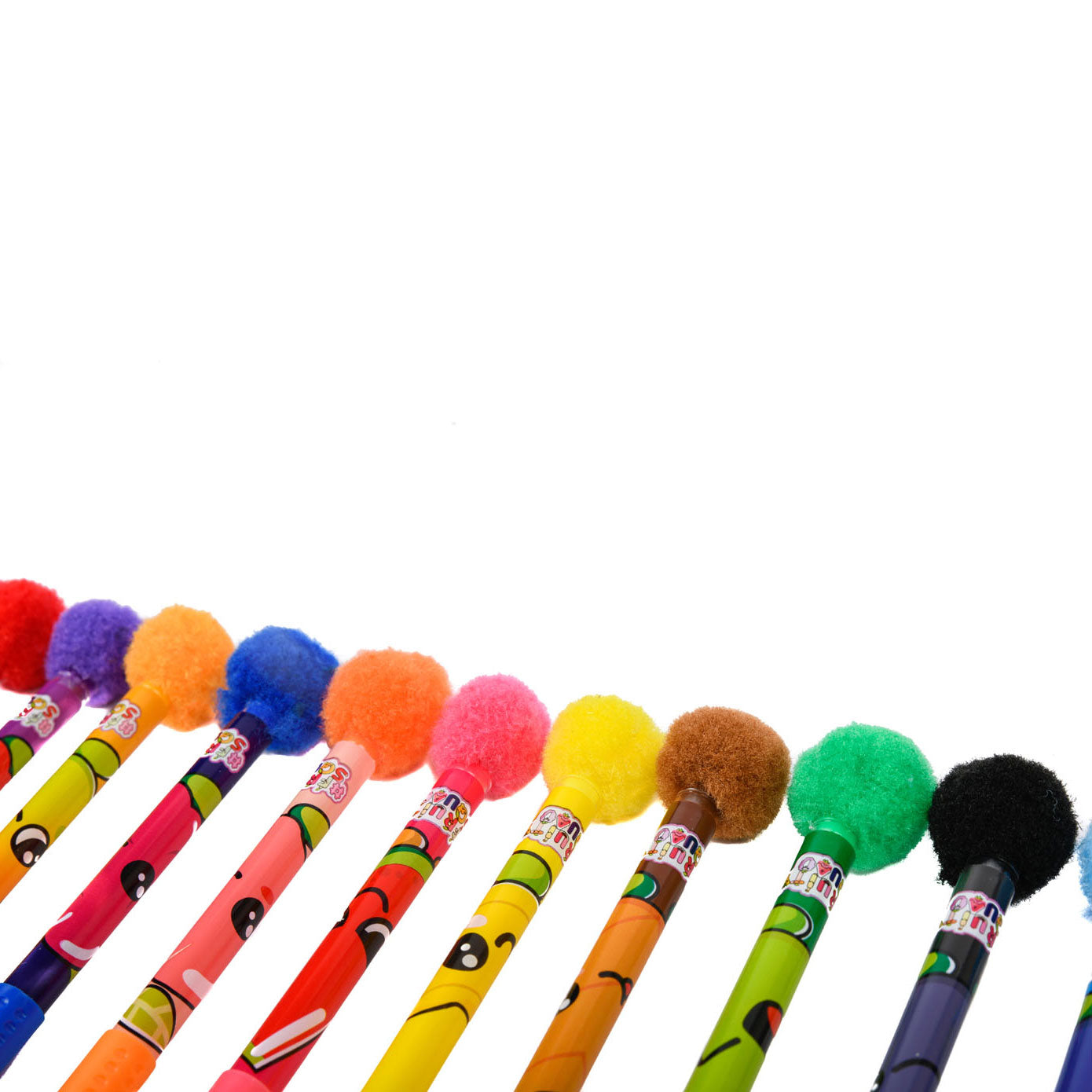 Fruity Squad Pompom -Gel -Stifte mit Duft, 12st.