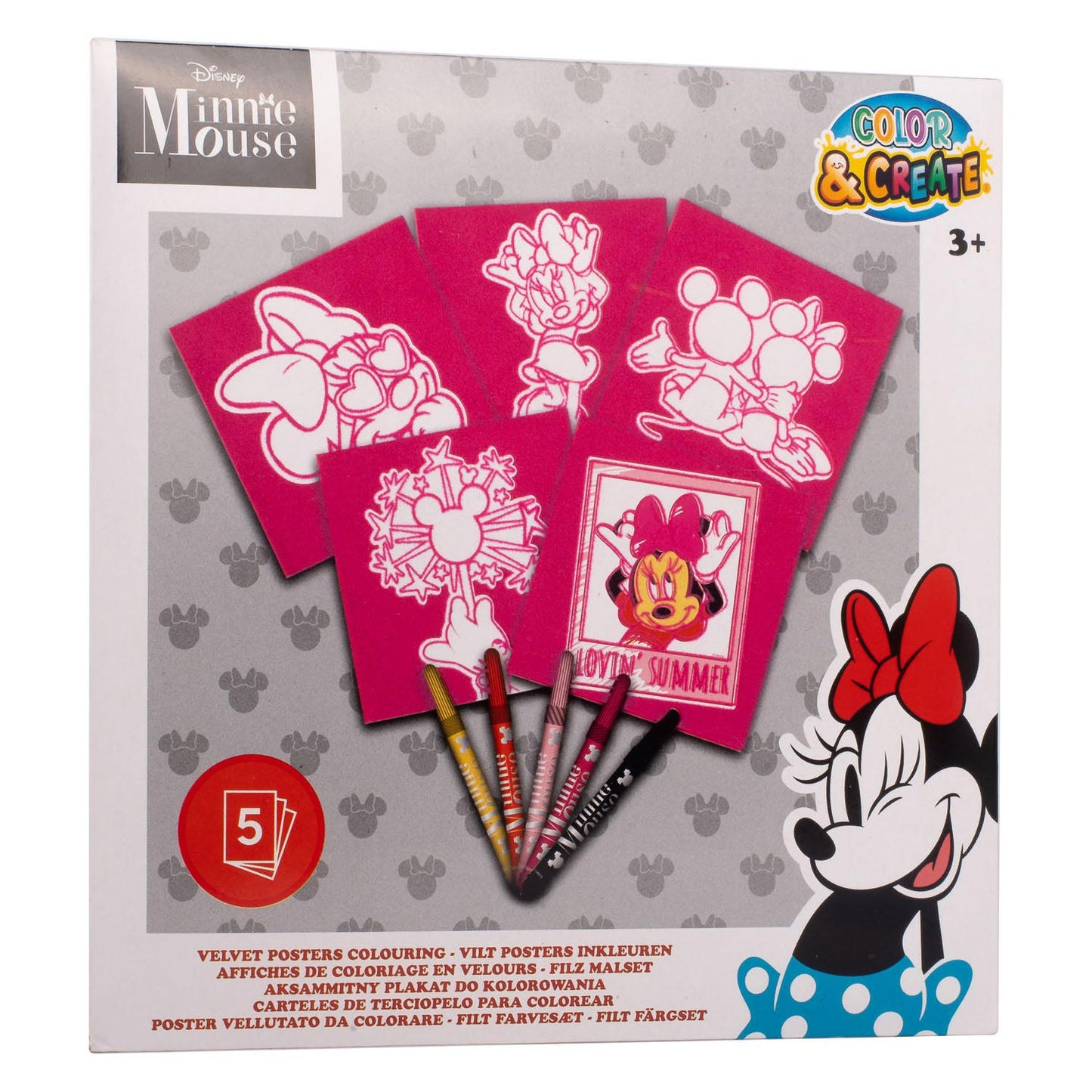 Minnie Filzfarben 18x18 cm - 5 Stück