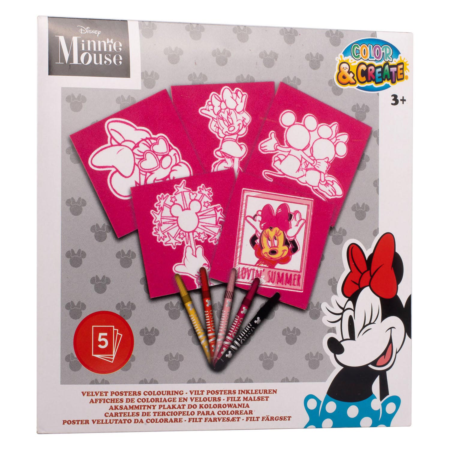 Minnie Filzfarben 18x18 cm - 5 Stück