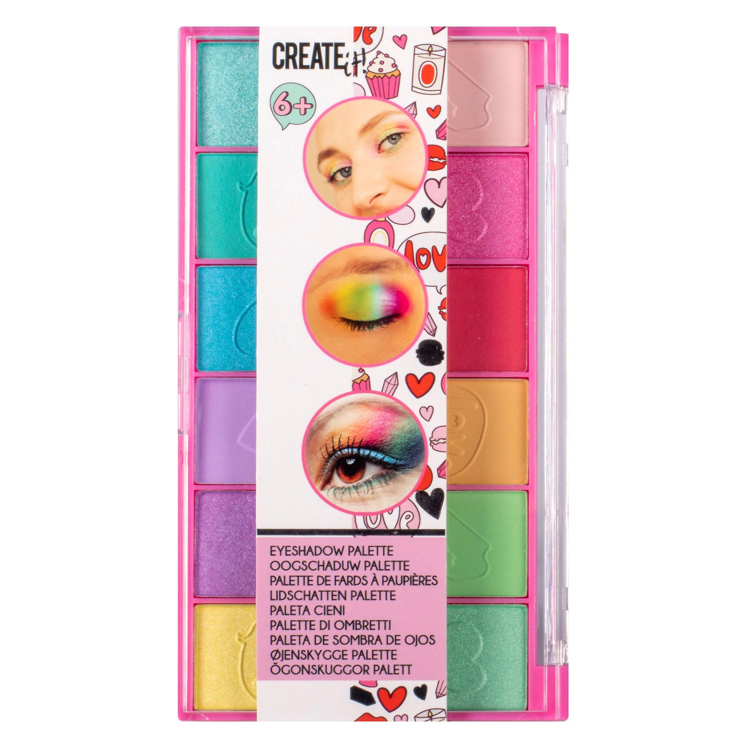 Erstellen Sie es! Schönheits -Lidschatten -Palette, 12 Farben!