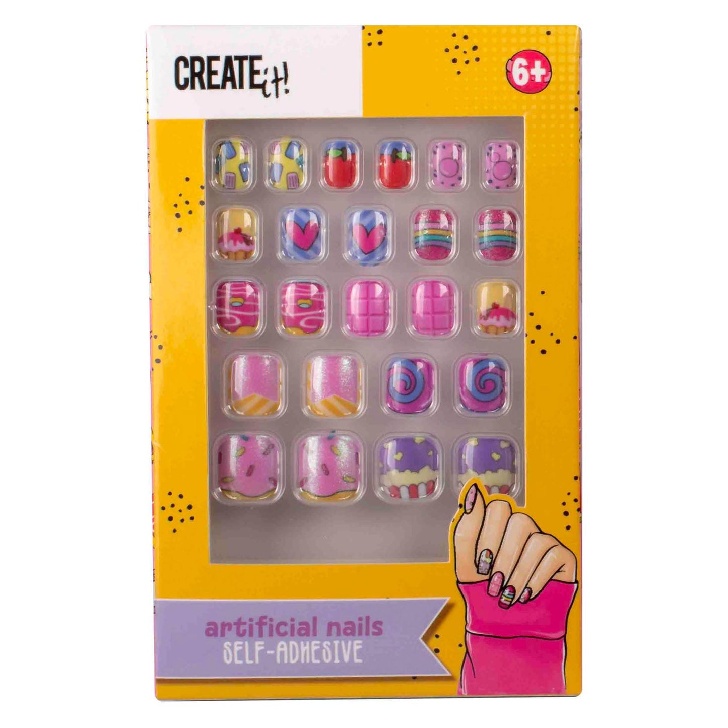 Erstelle es! Süßigkeiten Explosion künstliche Nägel selbstadhäsiv