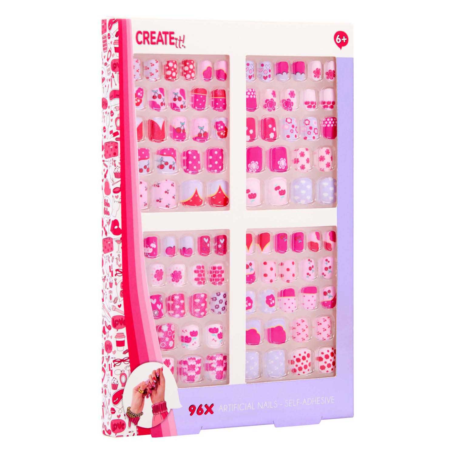 Erstelle es! Kunstnägel selbstklebend Maxi-Set, 96-tlg