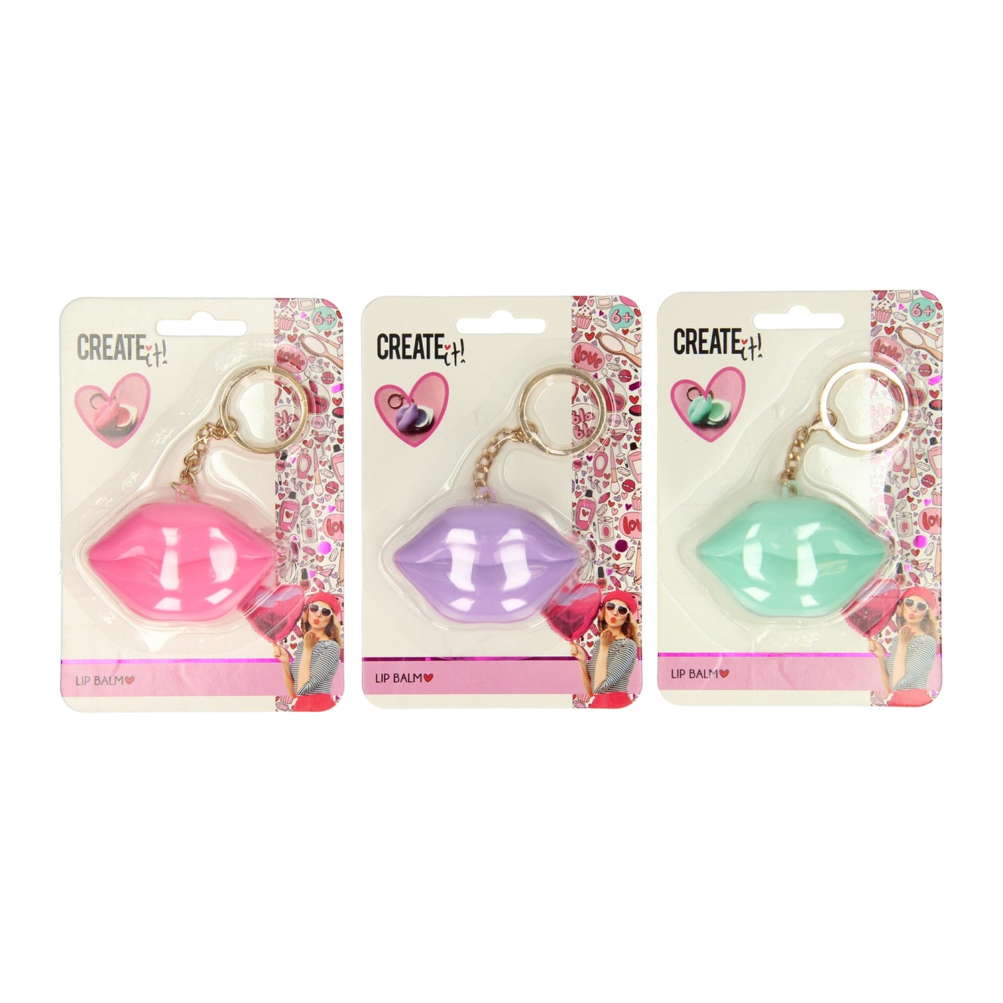Erstellen Sie es! Herzlippenbalsam Schlüsselring