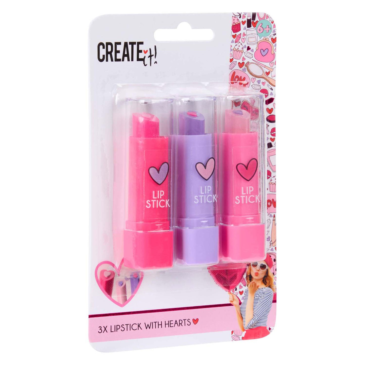 Erstellen Sie es! Herz Lippenstift, 3st.