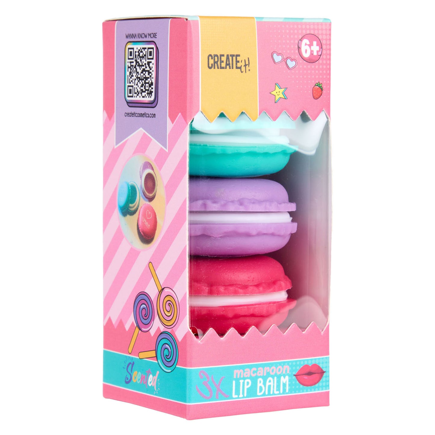 Erstellen Sie es! Candy Lippenbalsam Macaron Box, 3st.