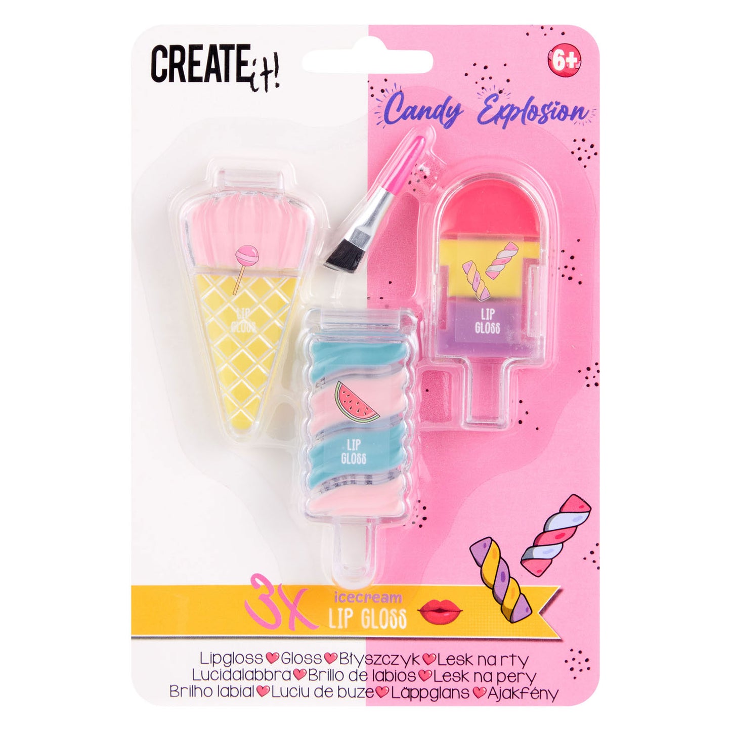 Erstellen Sie es! Candy Lipgloss ijsjes, 3st.