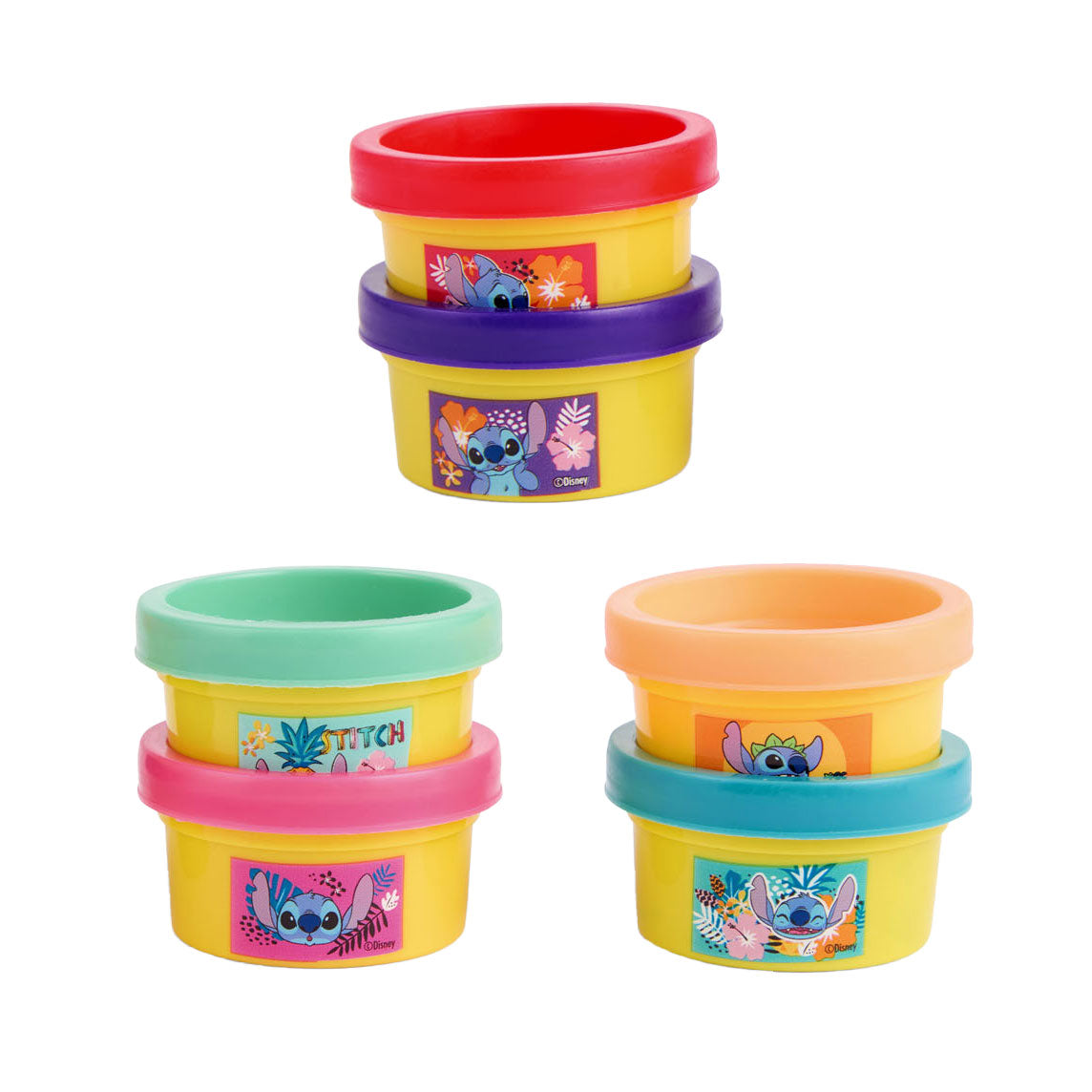 Canenco Stitch Ton-Set, Partypaket – 6 Tontöpfe