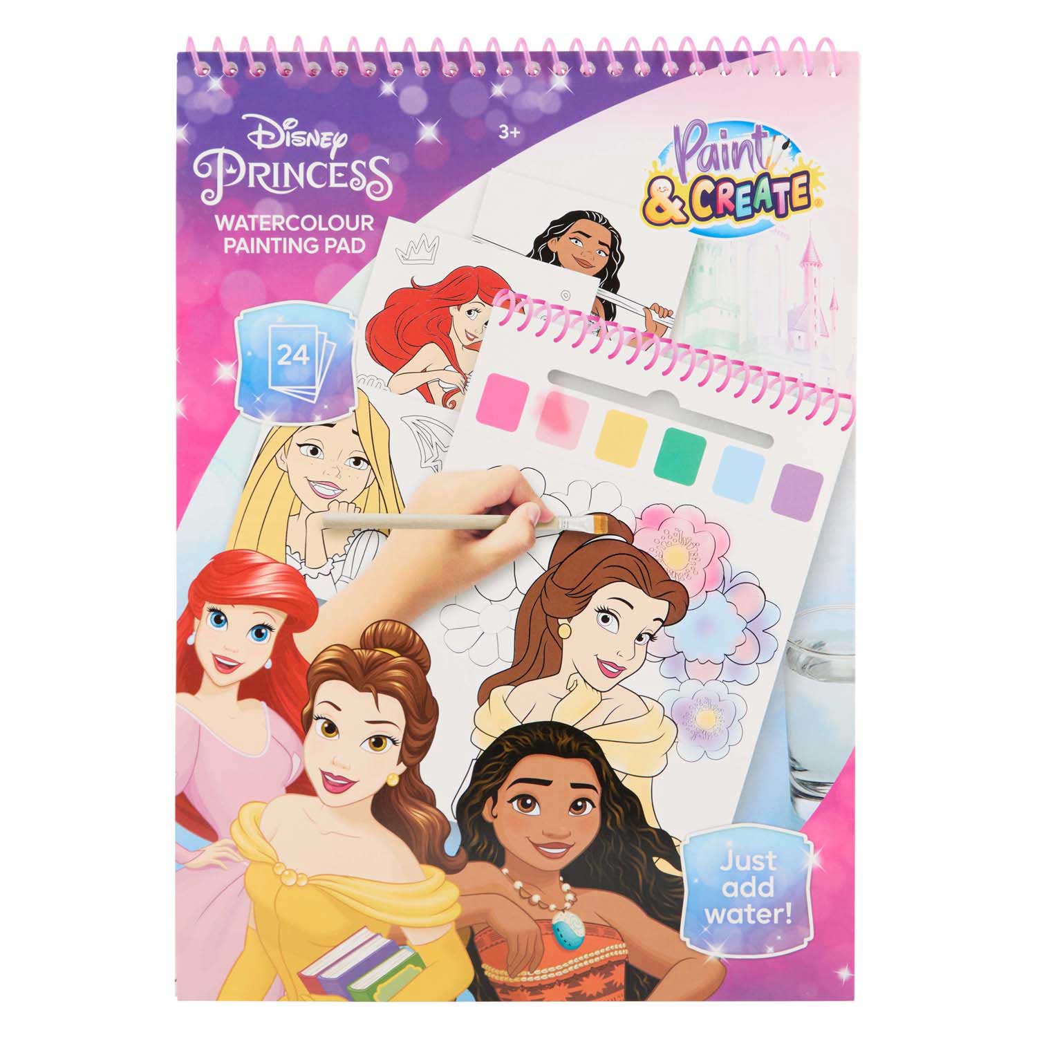 Canenco Disney Princess Wasserfarben-Set-Buch – inkl. Pinsel