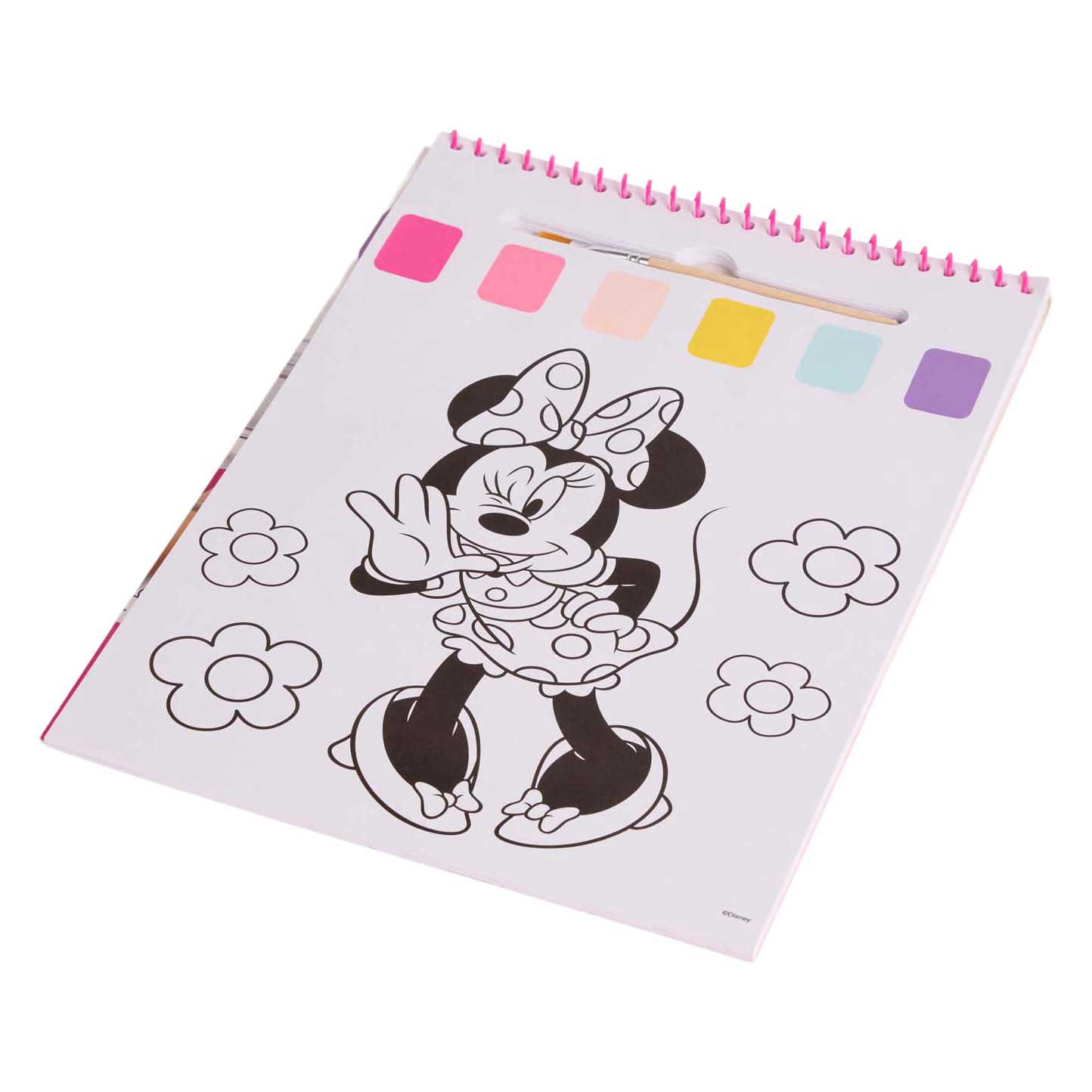 Canenco Minnie Mouse Wasserfarben-Set-Buch – inkl. Pinsel