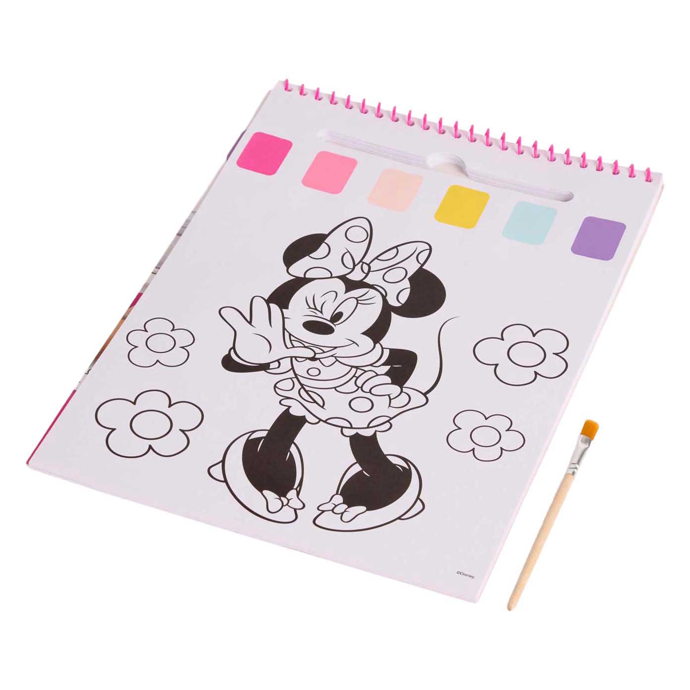Canenco Minnie Mouse Wasserfarben-Set-Buch – inkl. Pinsel