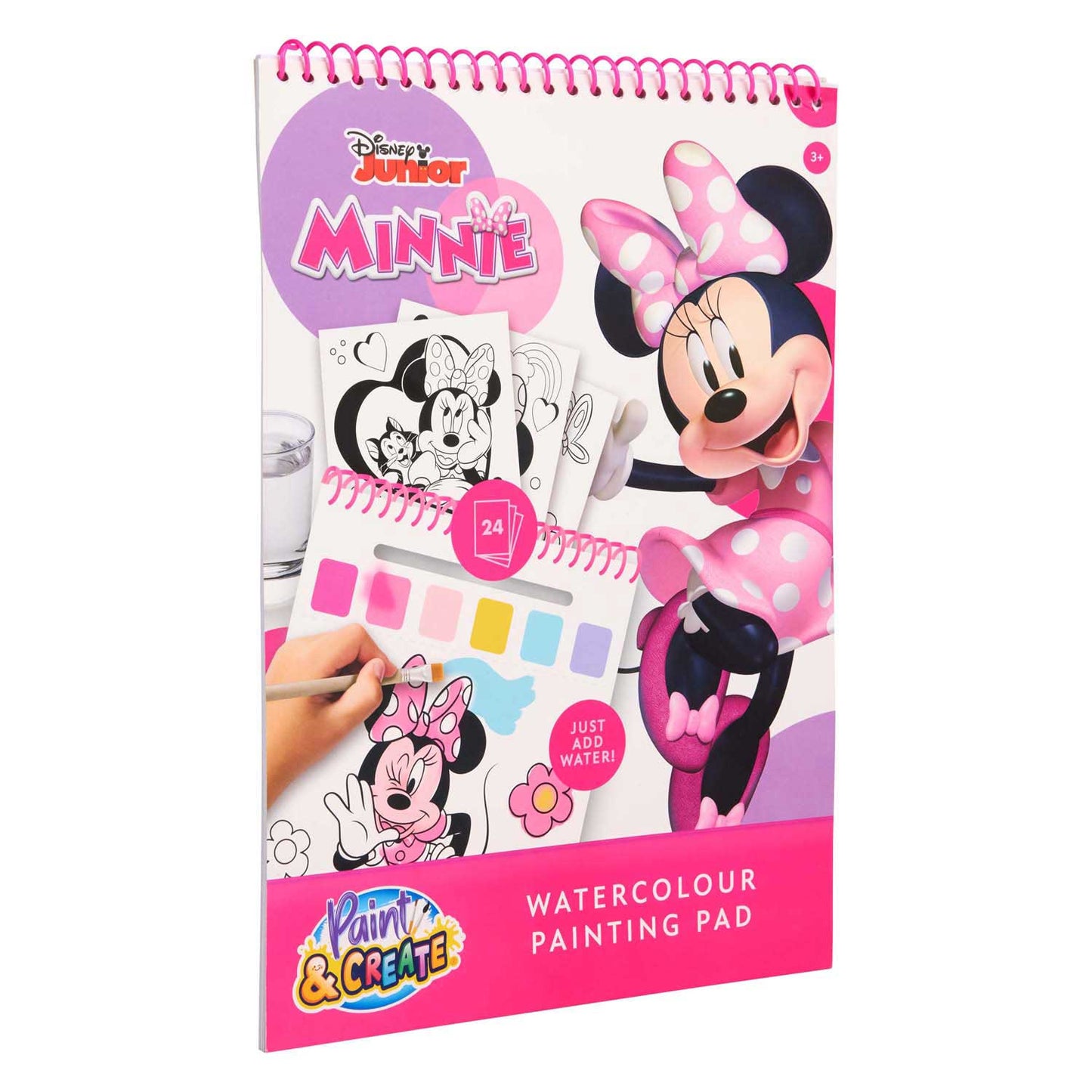 Canenco Minnie Mouse Wasserfarben-Set-Buch – inkl. Pinsel