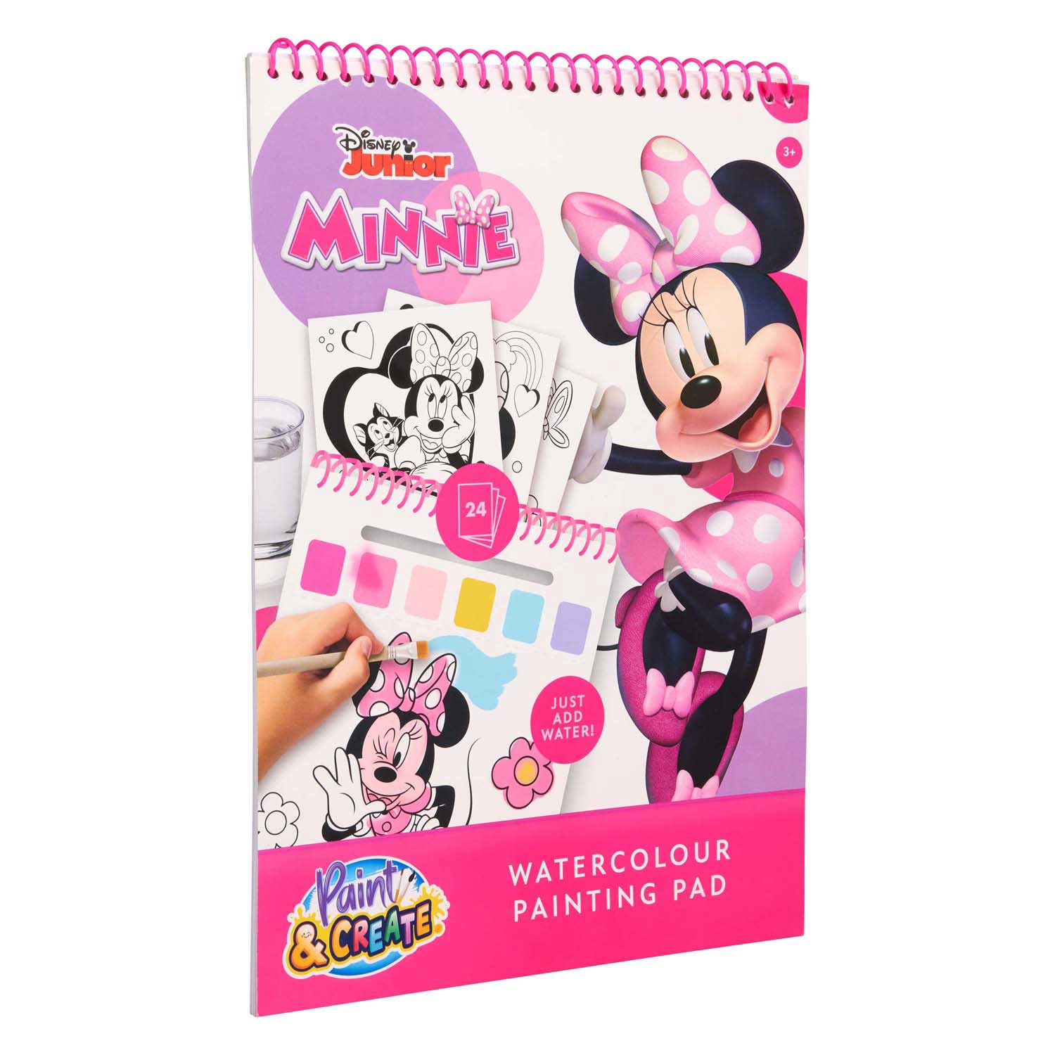 Canenco Minnie Mouse Wasserfarben-Set-Buch – inkl. Pinsel
