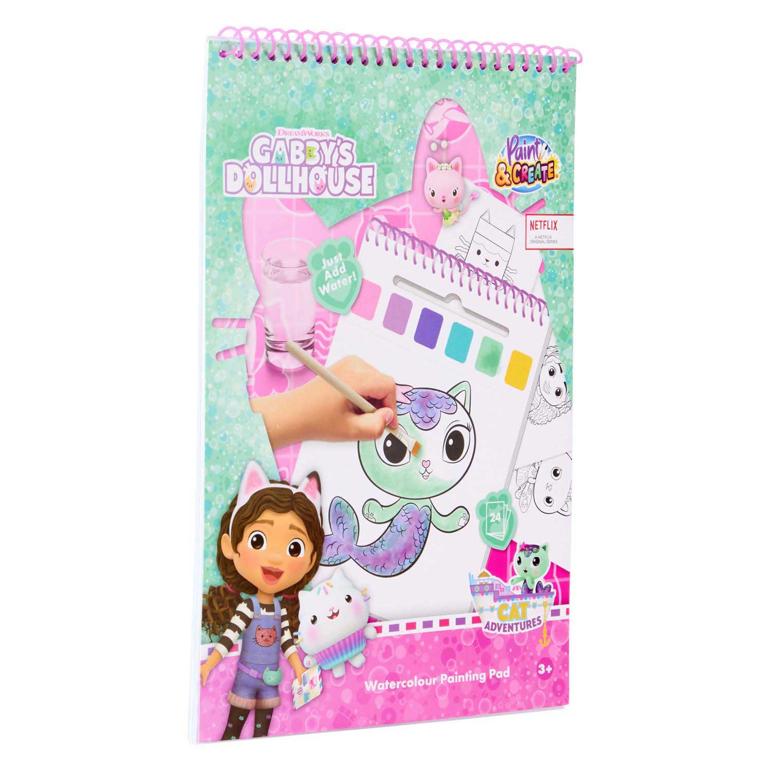 Canenco Gabby's Dollhouse Wasserfarben-Set-Buch – inkl. Pinsel