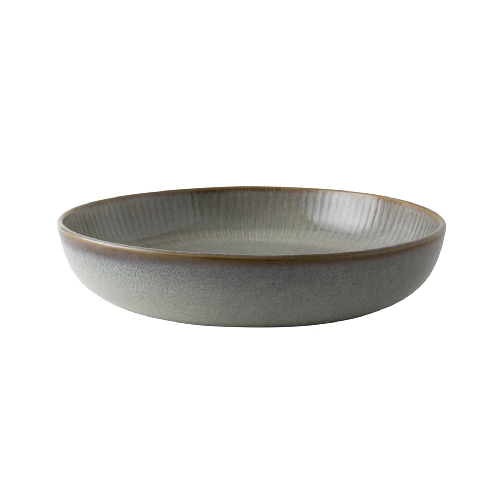 Tiefer Teller aus niederländischem Rosensaphir, ø23 cm, grau