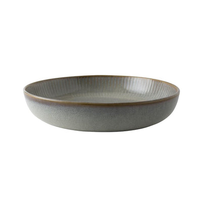 Tiefer Teller aus niederländischem Rosensaphir, ø23 cm, grau