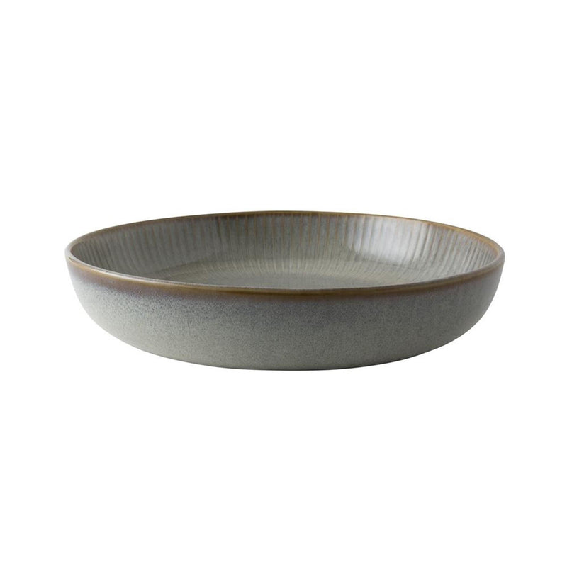 Tiefer Teller aus niederländischem Rosensaphir, ø23 cm, grau