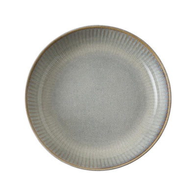 Tiefer Teller aus niederländischem Rosensaphir, ø23 cm, grau