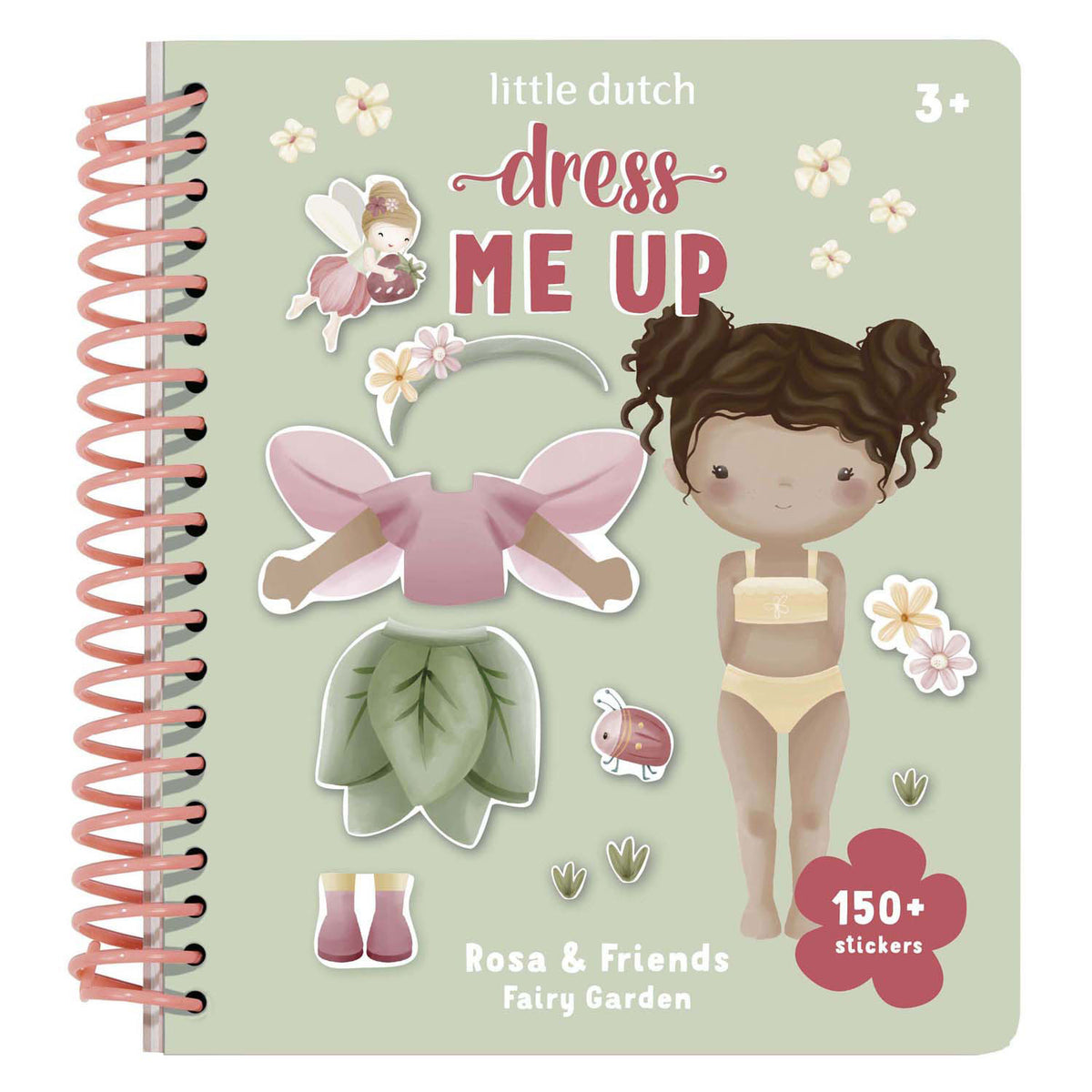 Little Dutch Dress Up Sticker Buch Rosa Fairy Garden