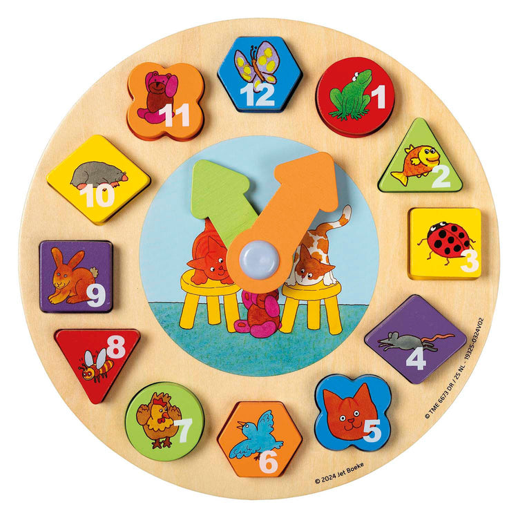 Bambelino Toys Dikkie Dik Wooden Learning Clock, 12dlg.