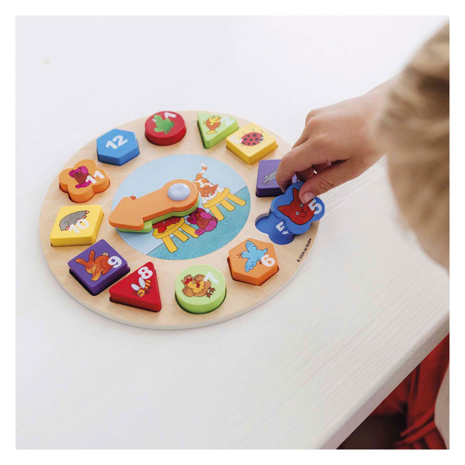 Bambelino Toys Dikkie Dik Wooden Learning Clock, 12dlg.