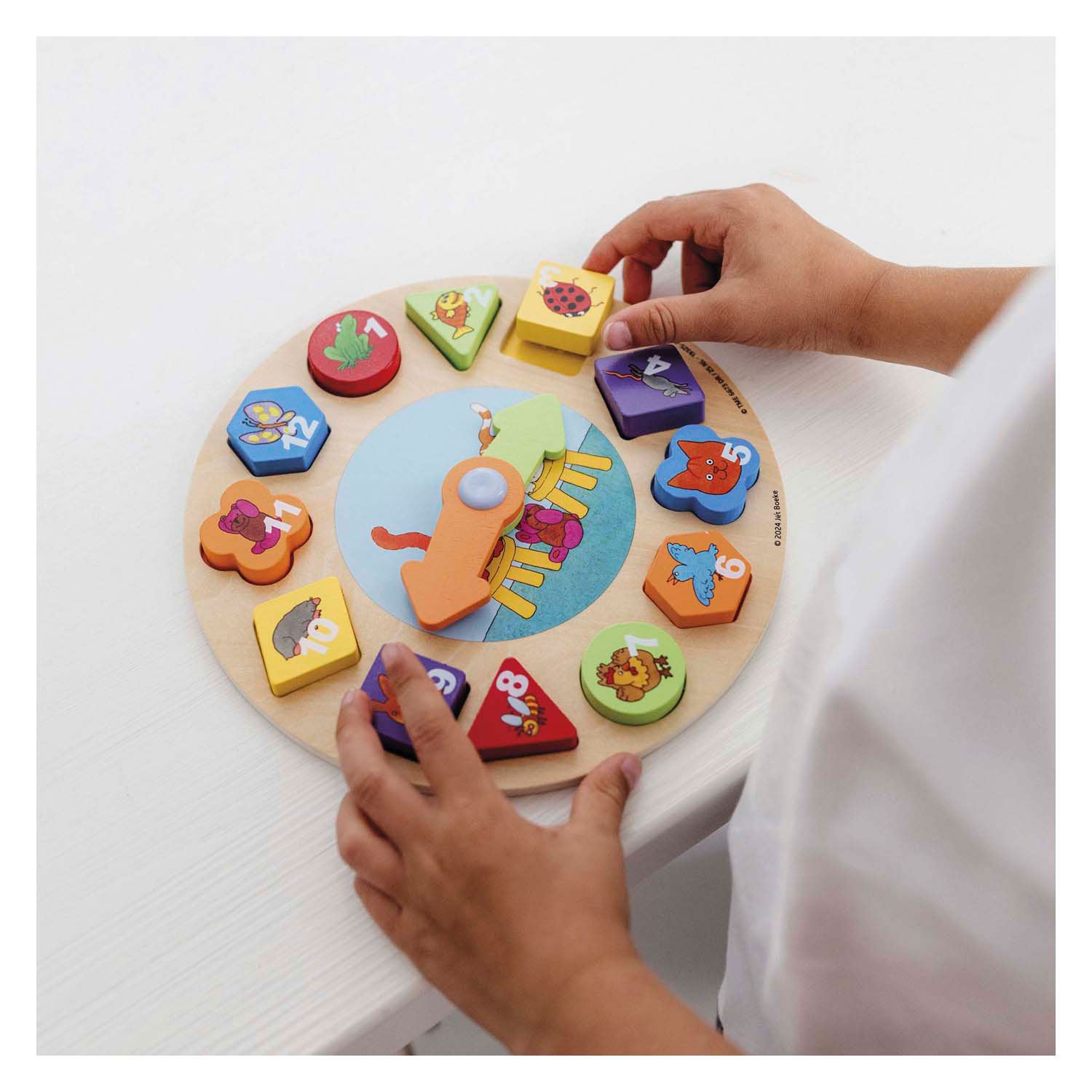 Bambelino Toys Dikkie Dik Wooden Learning Clock, 12dlg.