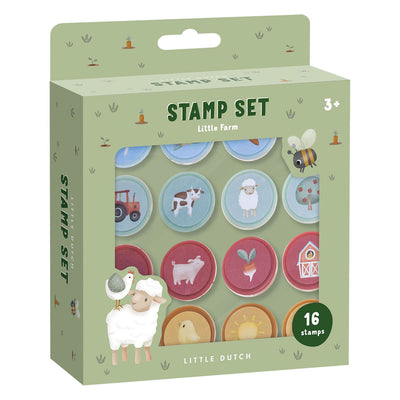 Little Dutch Little Farm Totum Stamp Set 12 Teile mit Tinte