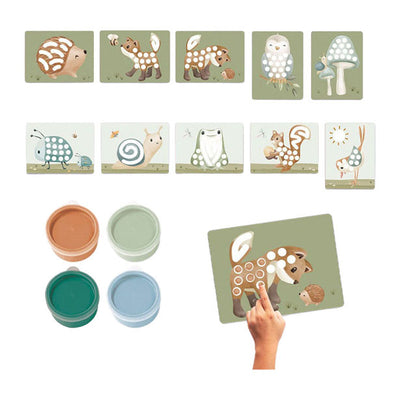 Kleine niederländische Fingerfarbe Set Forest Friends Green 14 Papes