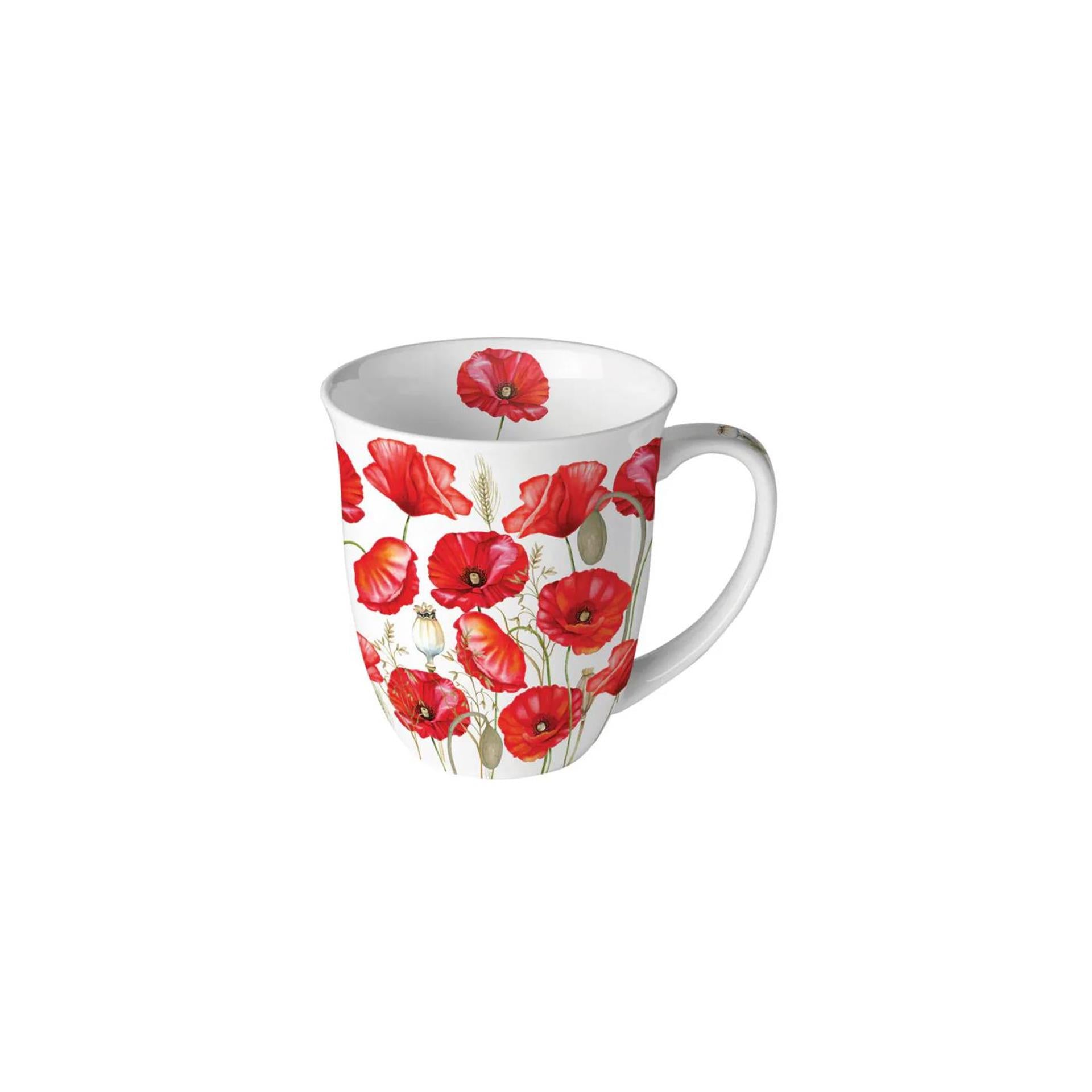 Ambiente Becher 0,4l Mohn ganz in weiß