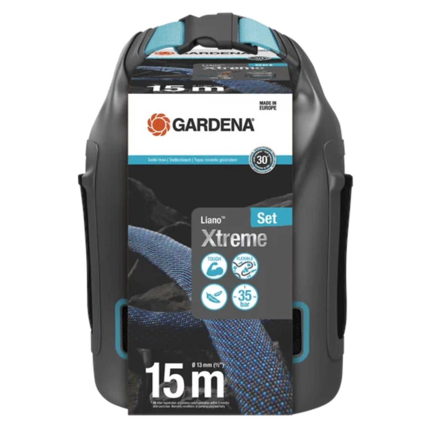 Gardena Textile Snake Liano 15 m Set mit Aufbewahrungstasche