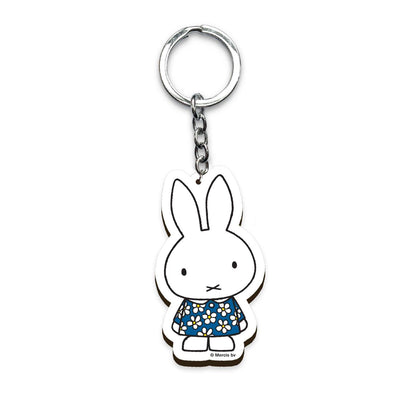 Miffy Schlüsselanhänger Holz und Blumen 7cm