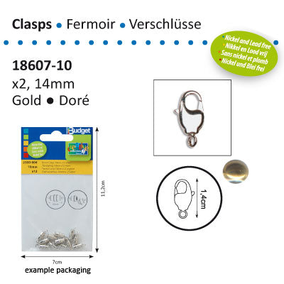 Vaessen creative • Verschluss Fisch 14mm 2St Gold