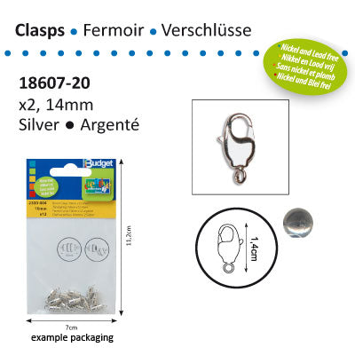 Vaessen creative • Verschluss Fisch 14mm 2St Silber