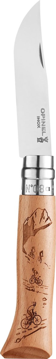 Opinel Nr. 08 – Mountainbike-Alpin – Gravurserie – Edelstahl und Holz
