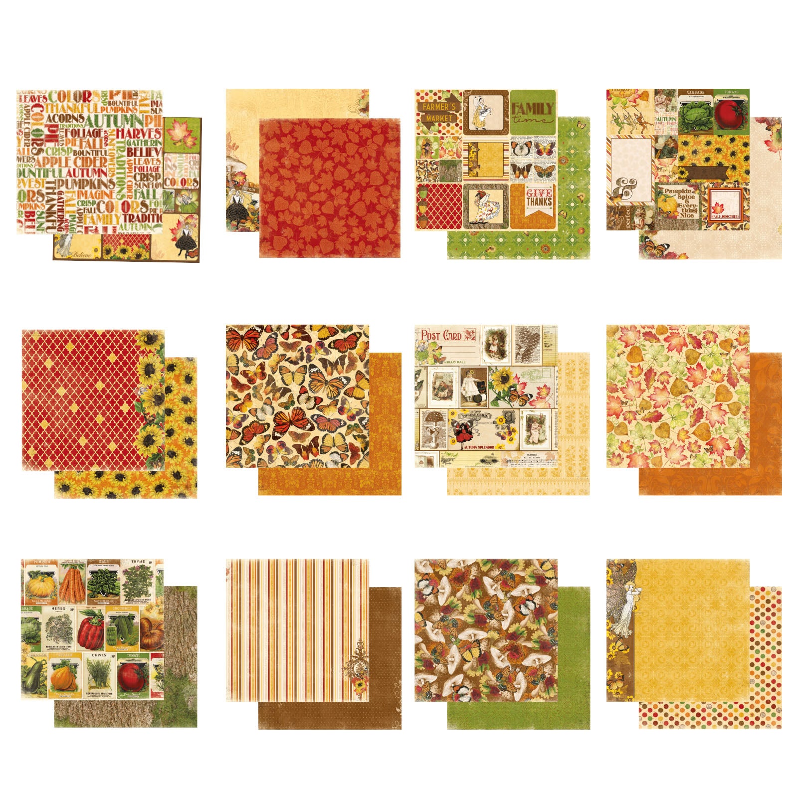Bo-Hase • Verzauberte Ernte, 30,5 x 30,5 cm, Sortiment, 12 x 10 Blatt