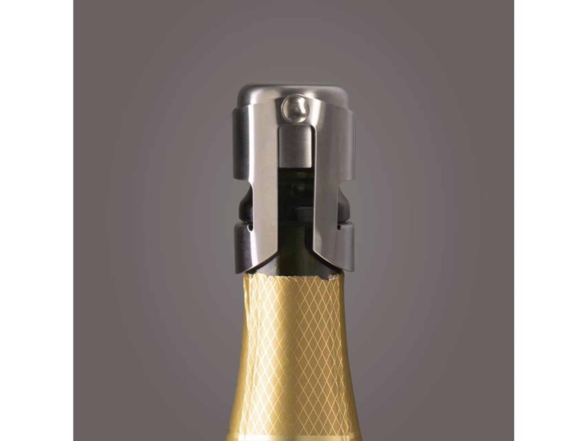 Vaku Vin Champagner Stopper Edelstahl