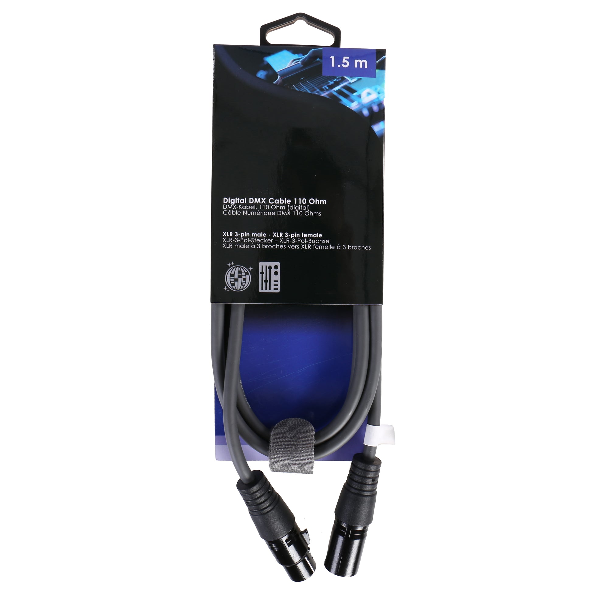 Benel XLR-Kabel 3-pin XLR männlich bis weiblich 1,5 m