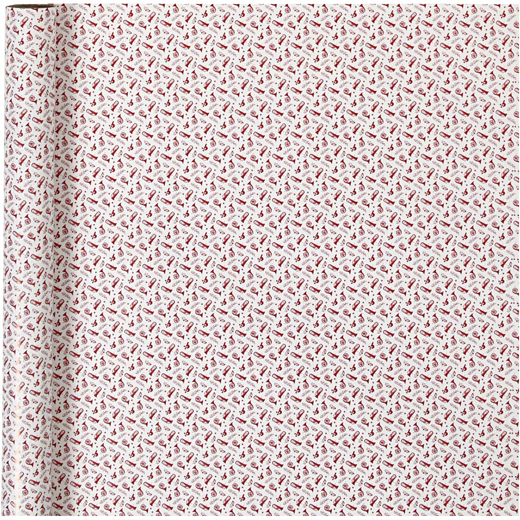 Creativ Company Geschenkpapier, Trompete, B: 70 cm, 80 gr, rot, weiß, 4 m 1 Rolle