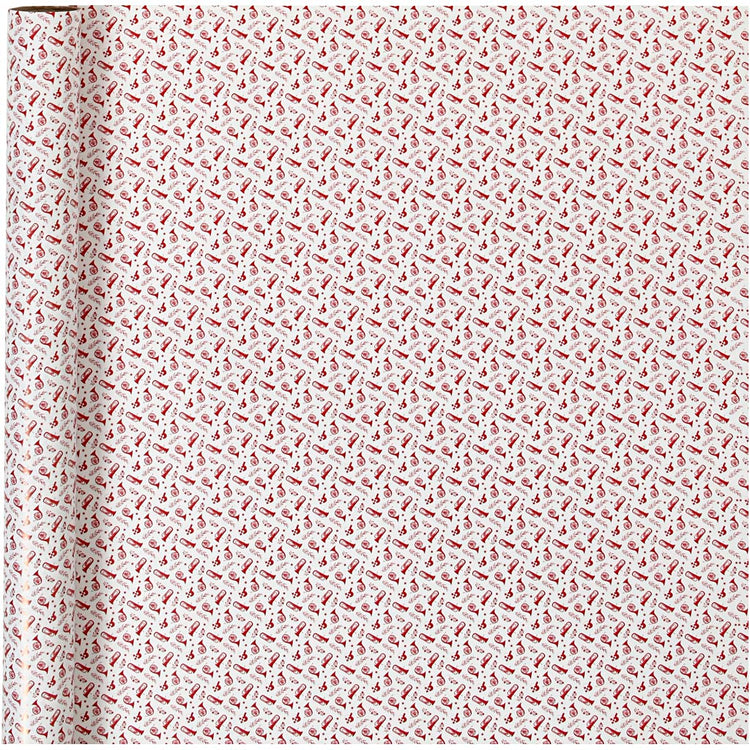Creativ Company Geschenkpapier, Trompete, B: 70 cm, 80 gr, rot, weiß, 4 m 1 Rolle