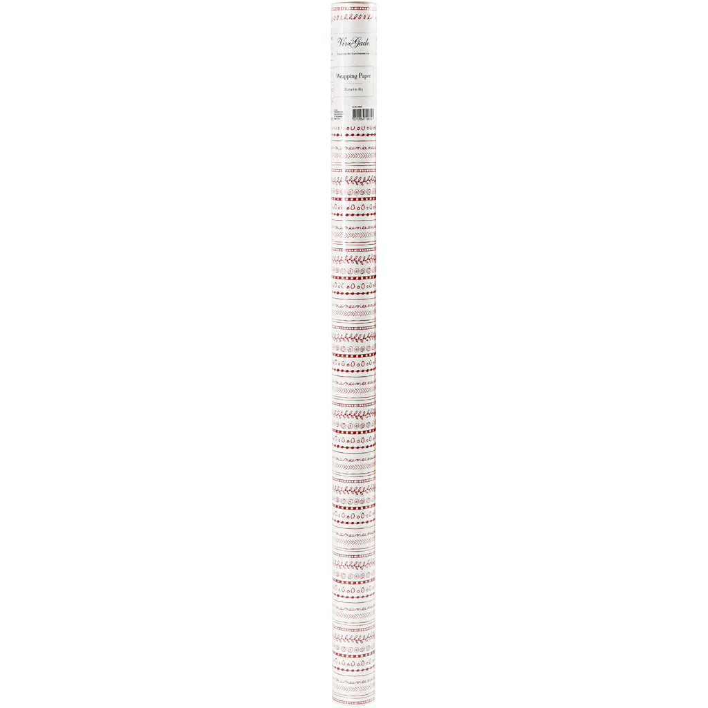 Creativ Company Geschenkpapier, Kritzeleien, B: 70 cm, 80 gr, rot, weiß, 4 m 1 Rolle