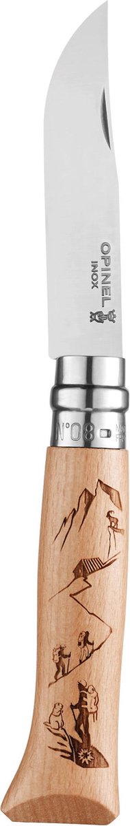Opinel Nr. 08 – Alpinwandern – Gravurserie – Edelstahl und Holz