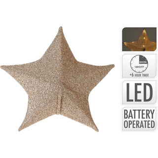 Weihnachtsstern 50 cm 30 LED -Stoff Gold