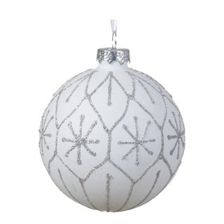 Weihnachtskugel aus Glas 2 Farben sortiert 8 cm | 12 Stück