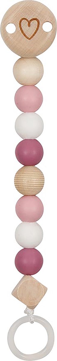 Goki Holz im Schnullerkette Herz rosa