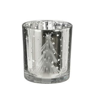 Teelichthalter Weihnachtsbaum Silber - H8XD7CM