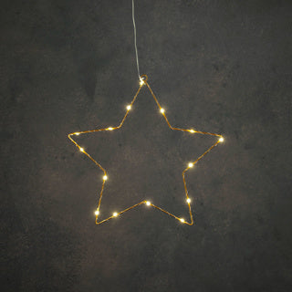 Edelman Stern Gold warmweiß 15LED batteriebetrieben - D34cm | 6 Stück