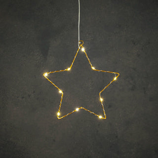 Edelman Stern Gold warmweiß 10LED batteriebetrieben - D25cm | 6 Stück